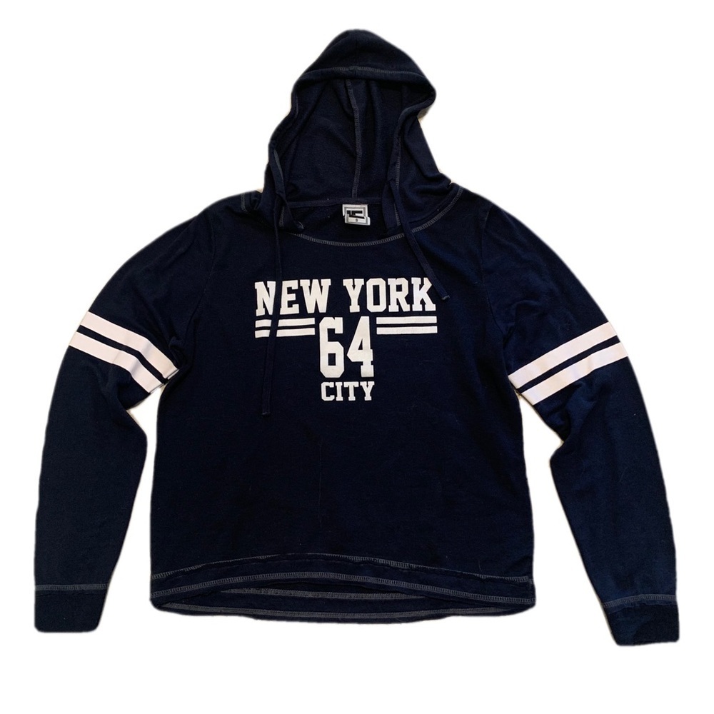 Liquid Energy "New York 64 City" Navy Blue Hoodie Sweatshirt - Size Small (S)